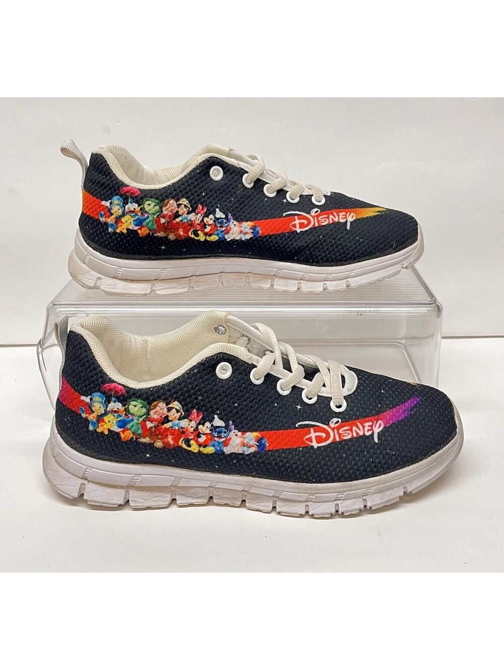 Disney Characters Athletic Shoes Women’s 6 Black Mickey, Minnie, Lilo, Pinocchio